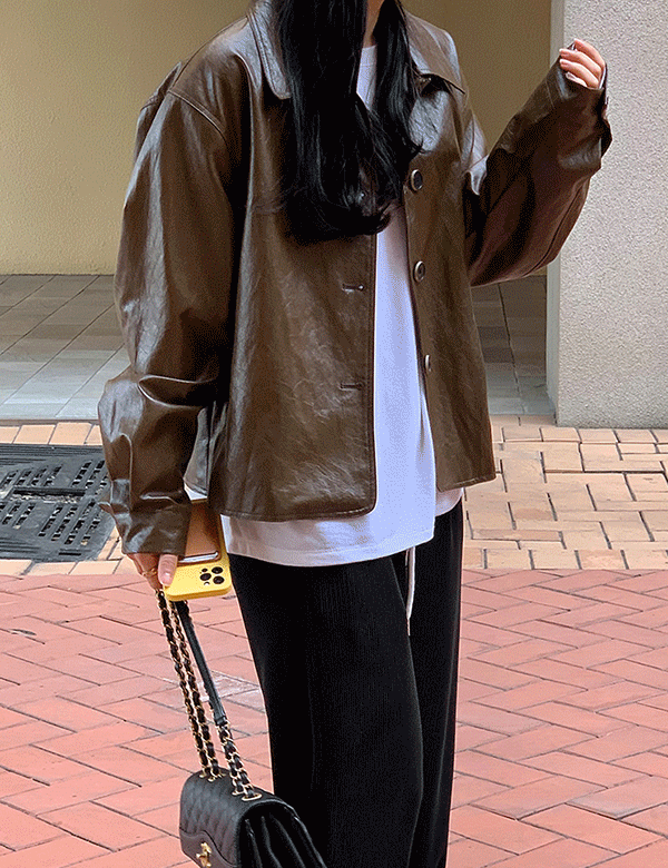 애라멜 레더 자켓 (3color) &#039;모델소장&#039;