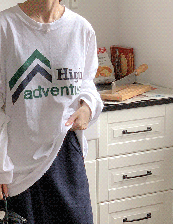 하이틴 오버핏 긴팔 티셔츠 (3color)