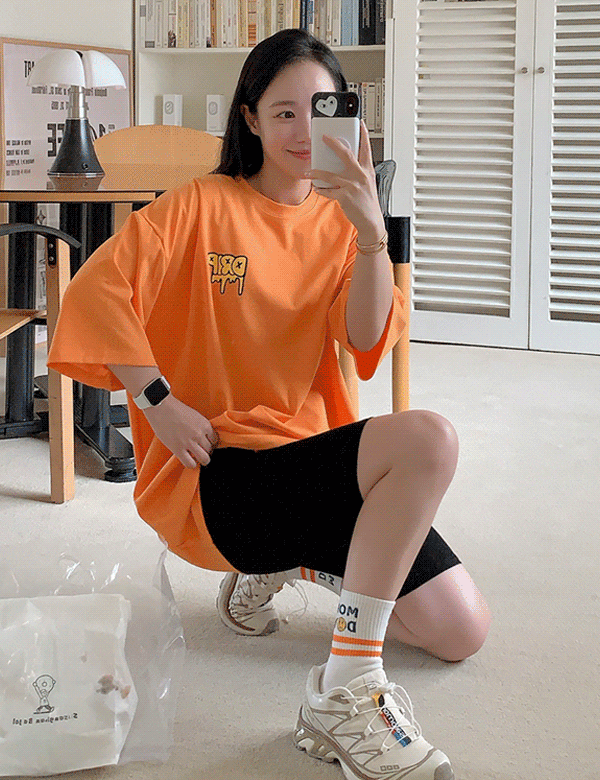 딥핑 오버핏 반팔 티셔츠 (3color) 남녀공용